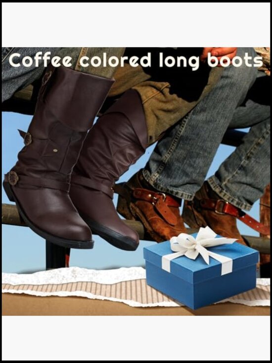 Men\'s Pirate Costume Boots Medieval Renaissance Steampunk Cosplay Gothic Button